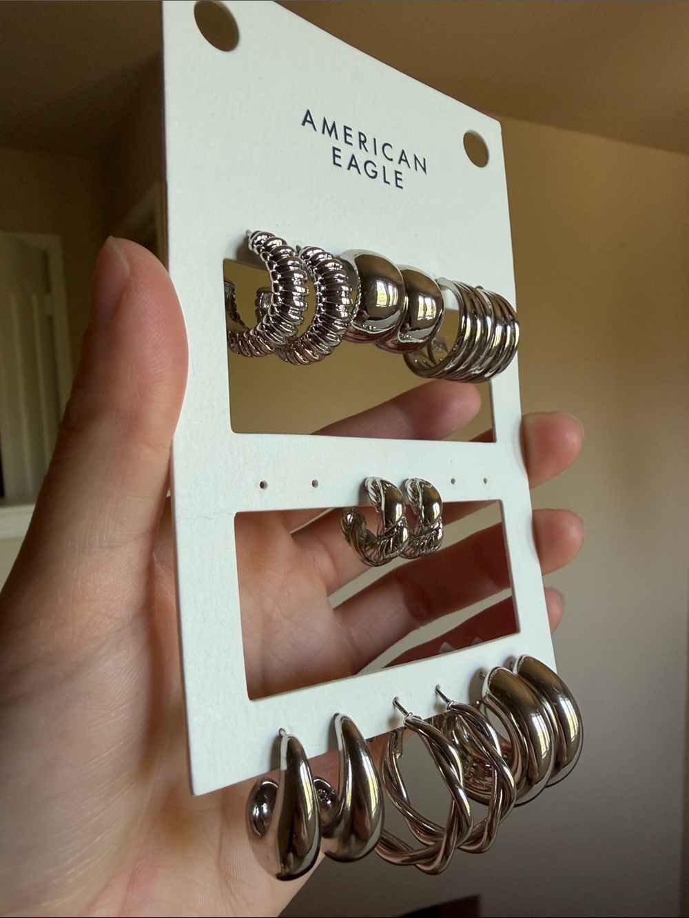 AE 7 pairs of silver earrings - Picture 2 of 5
